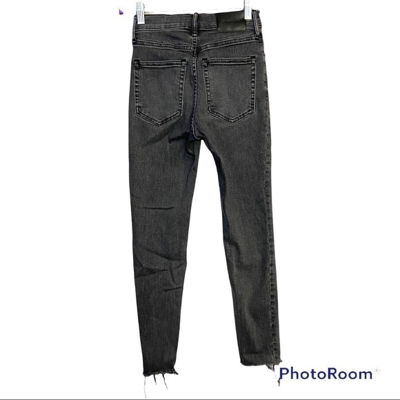 Everlane Denim Washed Black Frayed Ankle High Rise - Picture 2 of 8